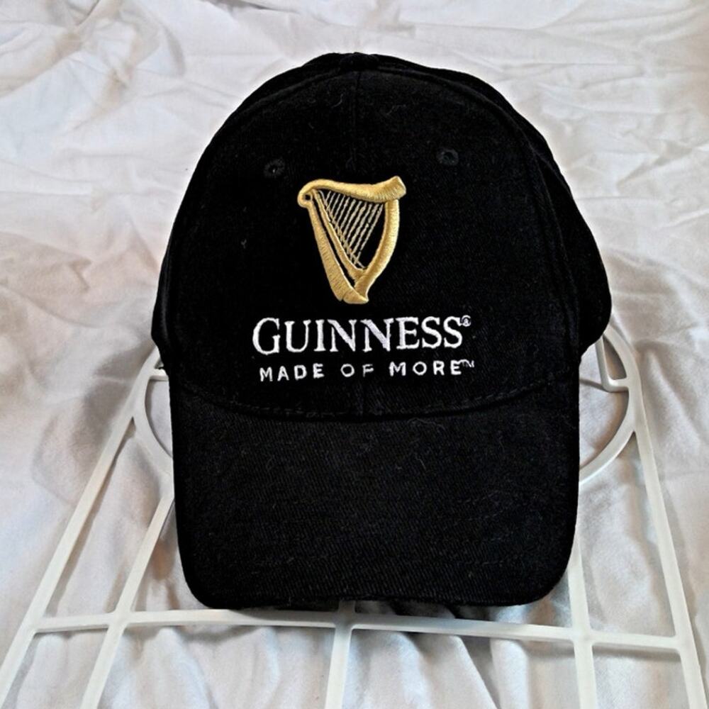 Guinness Made Of More Harp Logo Snapback Hat/Cap Black